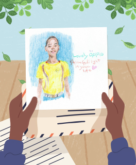 꼭 닮은 그림 한장이 담긴 편지 한 통으로 오피로에게 행복이 찾아왔습니다.