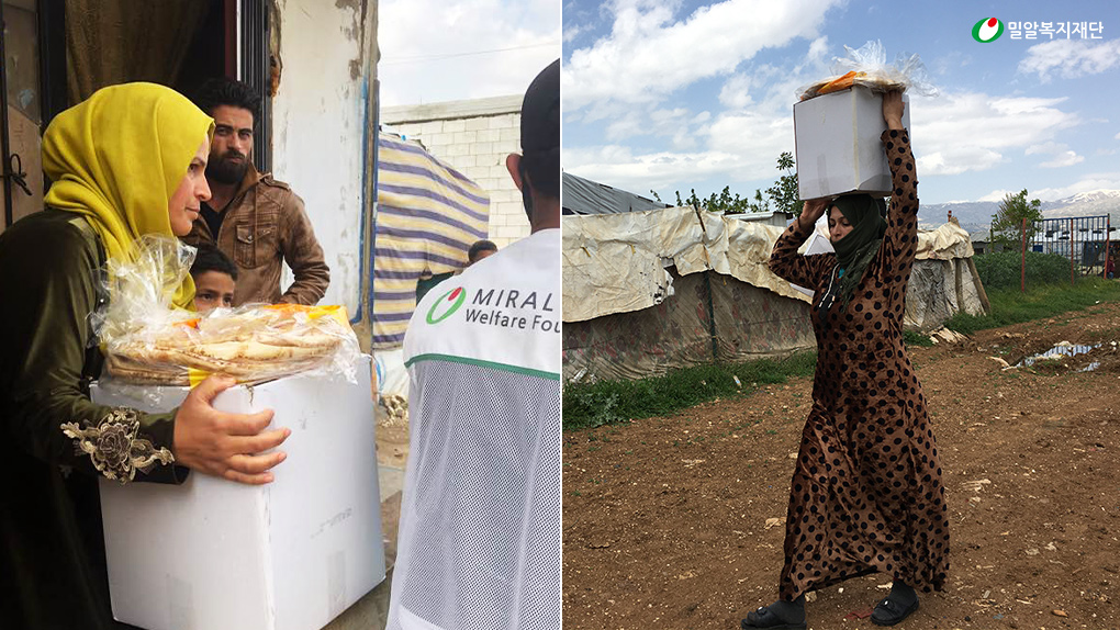 레바논 시리아 생존 필수품 배분 모습.jpg