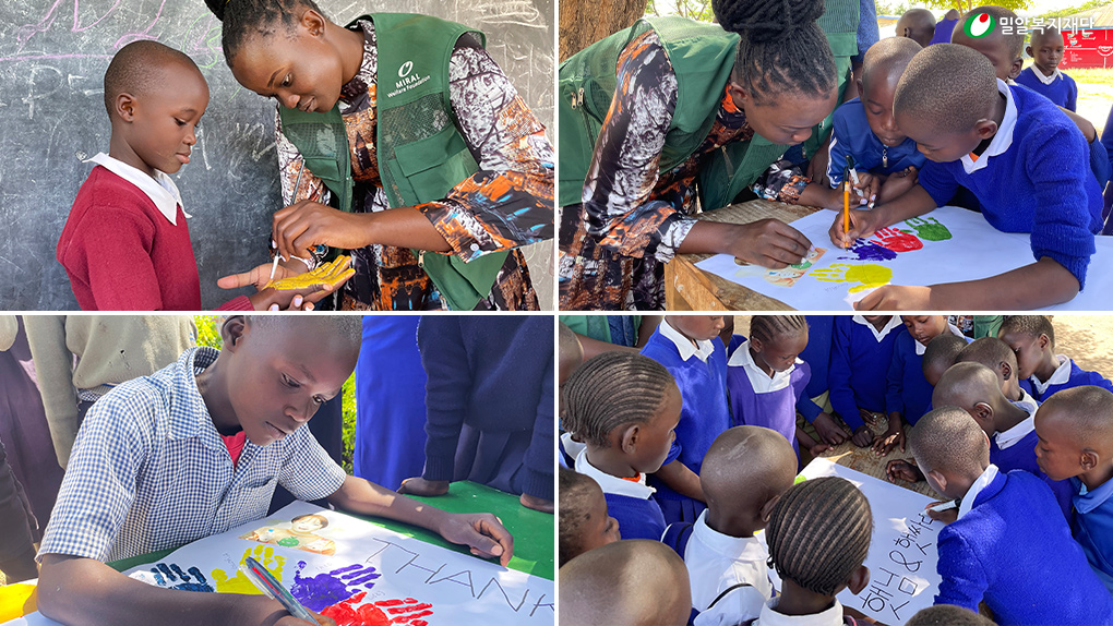 입짧은햇님과 햇싸리에게 편지를 작성하고 있는 아이들.jpg