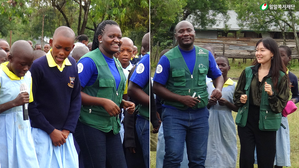 노래 부르며 함께 춤추는 케냐 아동들과 직원, 관계자들.jpg